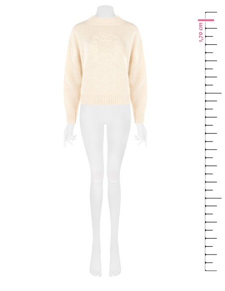 Camisola oversized em mistura de viscose e lã com logótipo RR entrançado em relevo Rinascimento