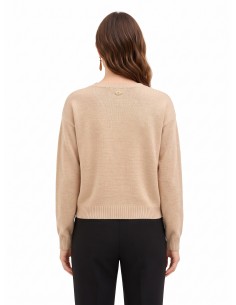 Camisola em mistura de viscose e lã com padrão de losangos e lurex Rinascimento 2