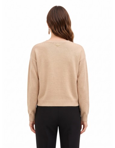Camisola em mistura de viscose e lã com padrão de losangos e lurex Rinascimento