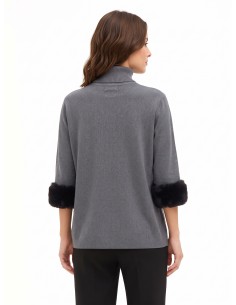Camisola de gola alta larga com inserções de pelo sintético Rinascimento 2