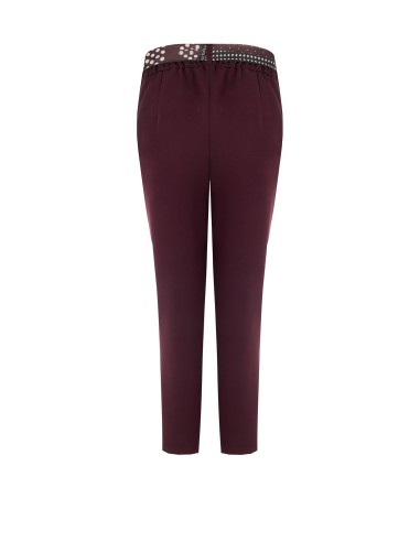 Calças skinny de poliviscose com elástico atrás e lenço com logótipo Rinascimento