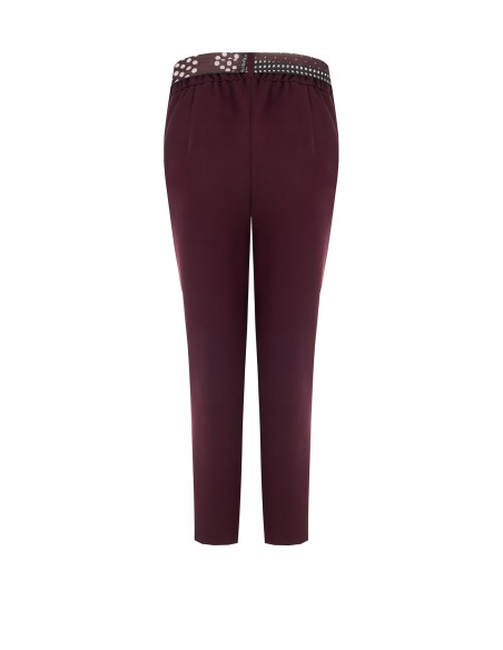 Calças skinny de poliviscose com elástico atrás e lenço com logótipo Rinascimento