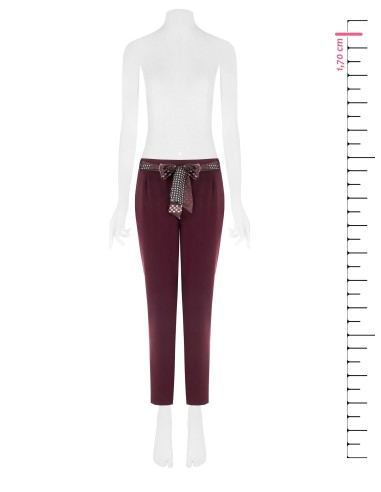 Calças skinny de poliviscose com elástico atrás e lenço com logótipo Rinascimento