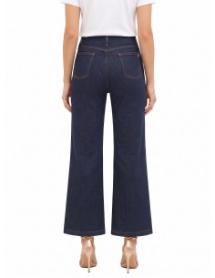 Jeans Wide Leg Cropped elásticos Lavagem Zero Rinascimento 2