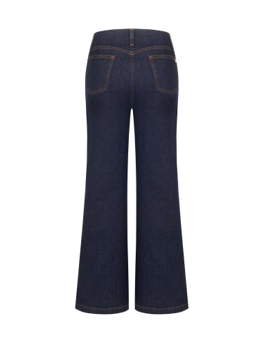 Jeans Wide Leg Cropped elásticos Lavagem Zero Rinascimento