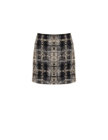 Minissaia em tweed bouclé com lurex Rinascimento