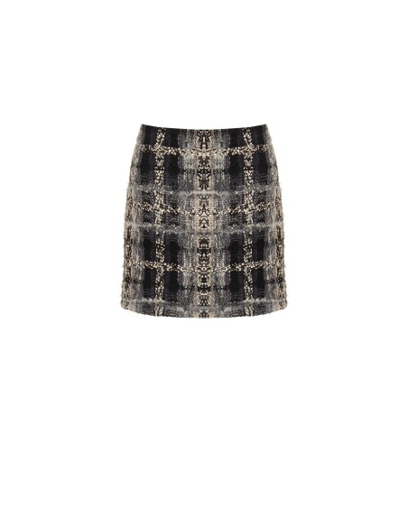 Minissaia em tweed bouclé com lurex Rinascimento