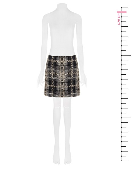 Minissaia em tweed bouclé com lurex Rinascimento