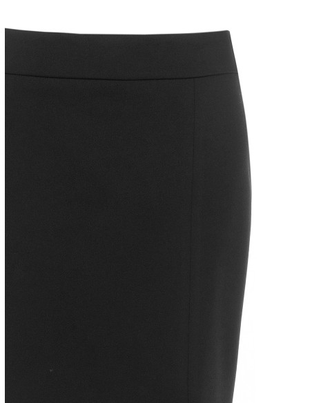 Saia lápis em crepe scuba com orlas em tule Rinascimento