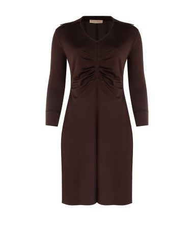 Vestido Curvy em malha estilo polo com decote em V e franzido central Rinascimento Curvy