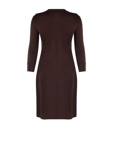 Vestido Curvy em malha, estilo polo, com decote em V e franzido central Rinascimento Curvy
