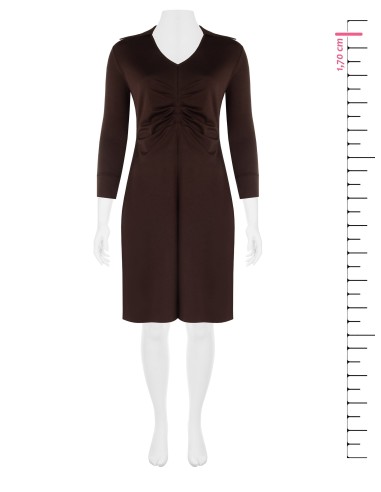 Vestido Curvy em jersey estilo polo com decote em V e franzido central Rinascimento Curvy