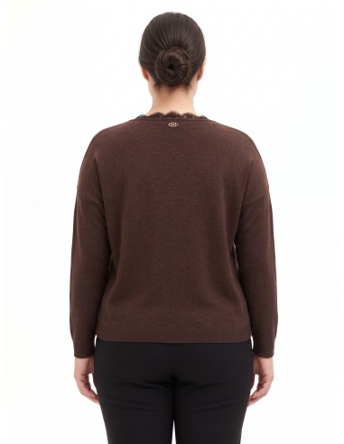 Cardigã de malha Curvy com detalhes em renda Rinascimento Curvy
