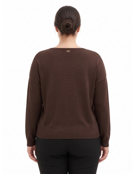 Camisola Curvy Ampla com Decote à Barca Rinascimento Curvy