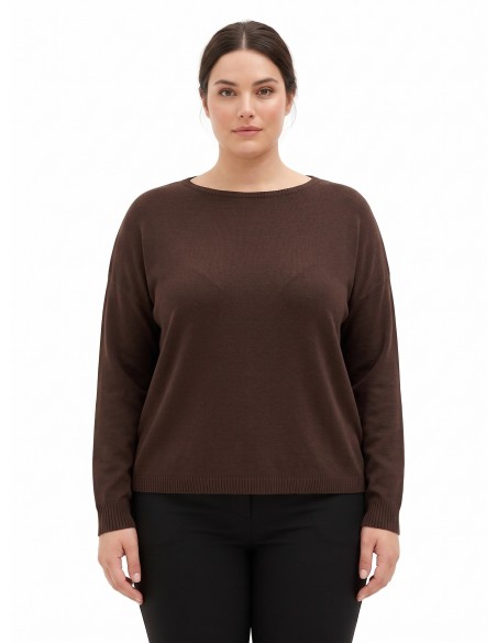 Camisola Curvy Ampla com Decote à Barco Rinascimento Curvy