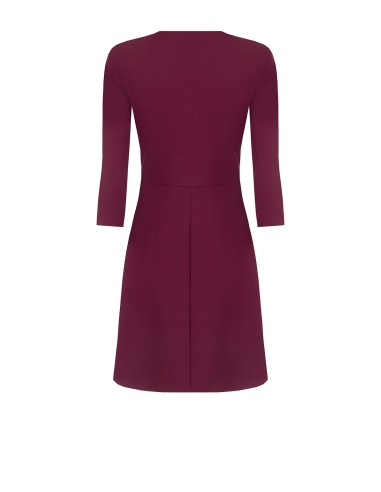 Vestido curto rodado em crepe scuba com decote em V e alças Rinascimento