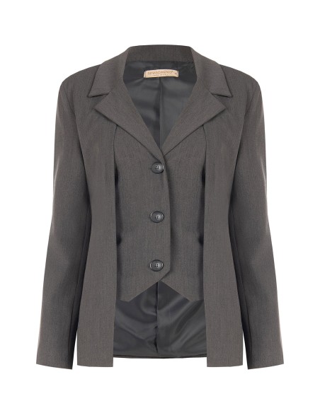 Blazer em poliviscose com efeito 2 em 1: casaco e colete Rinascimento