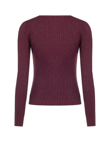 Camisola Justa Canelada Larga com Lurex Rinascimento