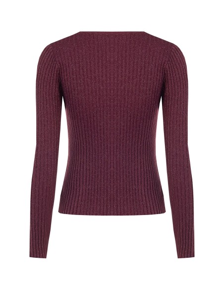Camisola Justa Canelada Larga com Lurex Rinascimento