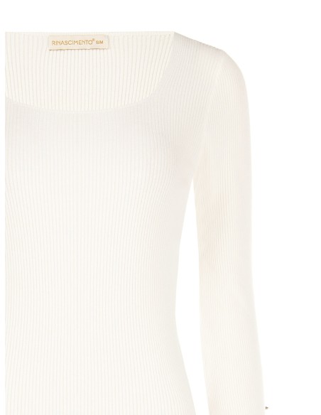 Camisola justa e fina em mistura de viscose com botões joia na lateral da manga Rinascimento