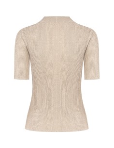 Top justo em fio de lurex com botões no decote Rinascimento 2