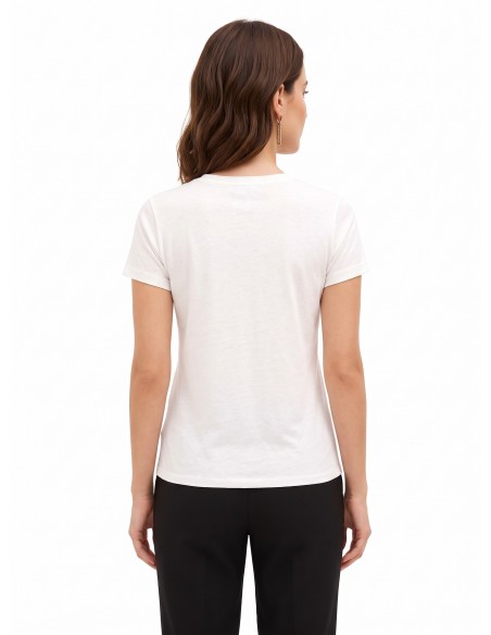 T-shirt regular em algodão com logótipo bordado Rinascimento