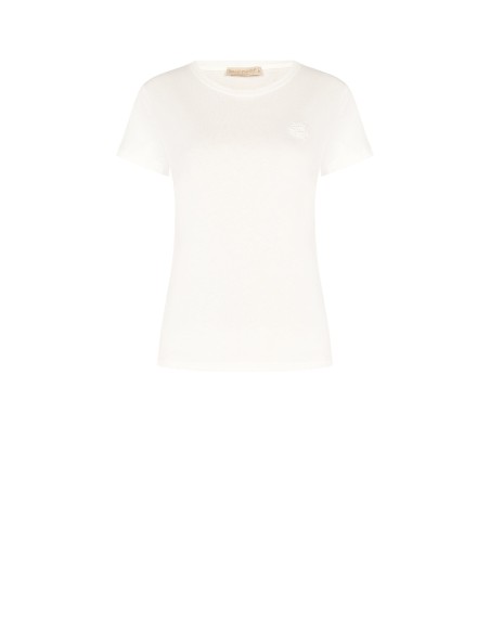 T-shirt regular de algodão com logótipo bordado Rinascimento