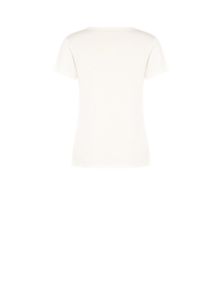 T-shirt regular de algodão com logótipo bordado Rinascimento