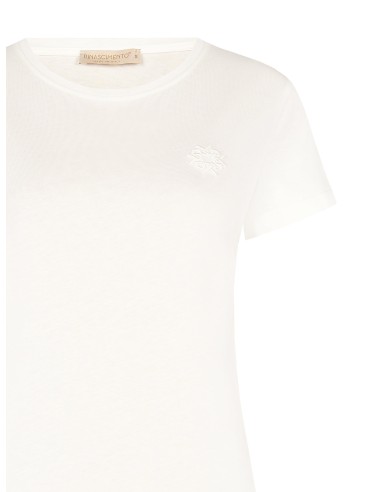 T-shirt regular em algodão com logótipo bordado Rinascimento