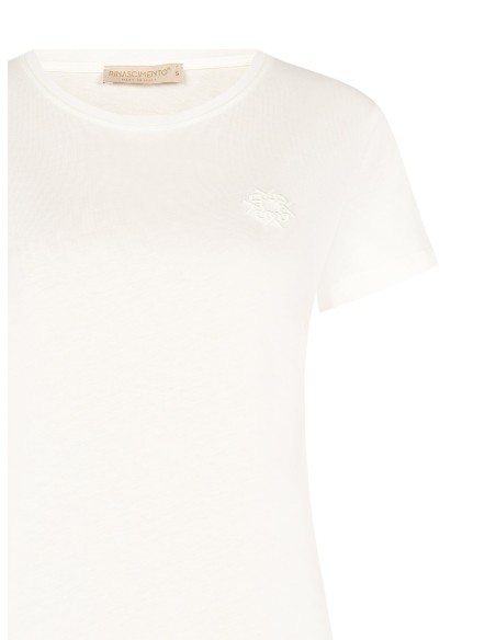 T-shirt regular em algodão com logótipo bordado Rinascimento
