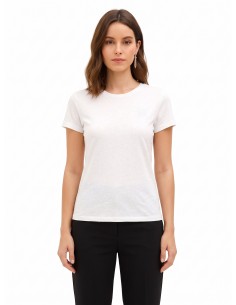 T-shirt regular em algodão com logótipo bordado Rinascimento