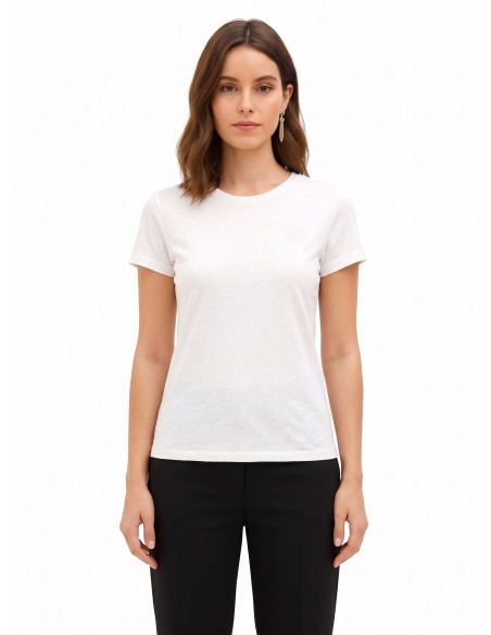 T-shirt regular em algodão com logótipo bordado Rinascimento
