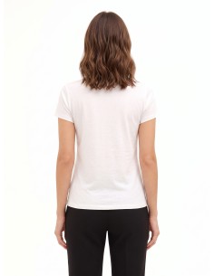 T-shirt regular em algodão com estampa de cão-salsicha, coração e strass Rinascimento 2