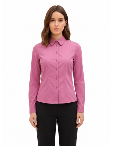 Camisa cintada e justa em algodão Rinascimento