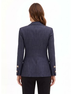 Blazer em malha Milano com botões com logótipo Rinascimento 2