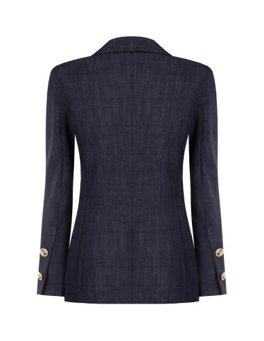 Blazer em malha Milano com botões com logótipo Rinascimento