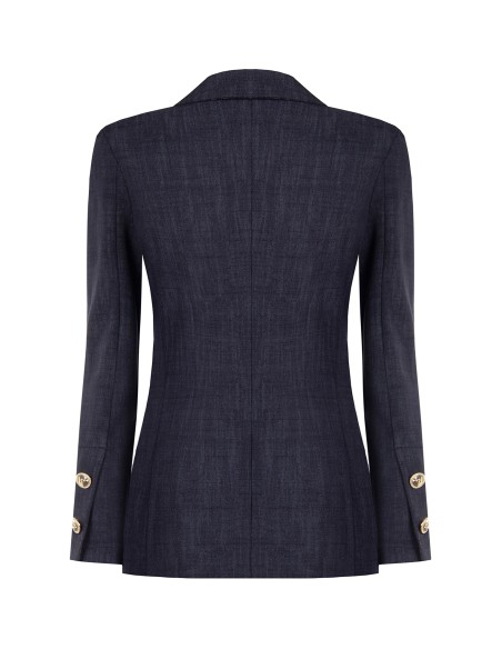 Blazer em malha Milano com botões com logótipo Rinascimento
