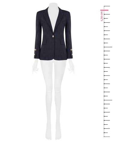 Blazer em malha Milano com botões com logótipo Rinascimento