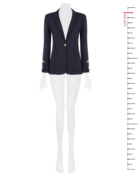 Blazer em malha Milano com botões com logótipo Rinascimento