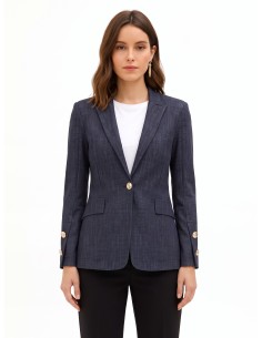 Blazer em malha Milano com botões com logótipo Rinascimento