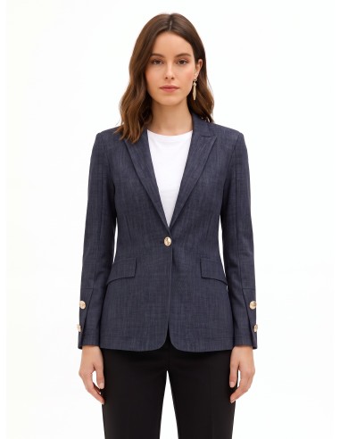 Blazer em malha Milano com botões com logótipo Rinascimento