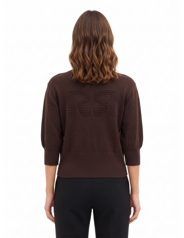 Camisola em mistura de viscose com logótipo RR em relevo Rinascimento