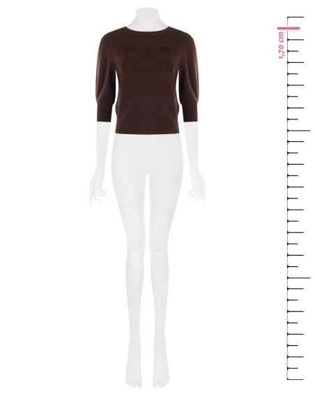 Camisola em mistura de viscose com logótipo RR em relevo Rinascimento