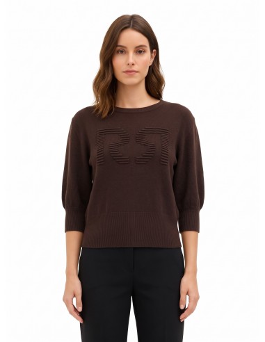 Camisola em mistura de viscose com logótipo RR em relevo Rinascimento