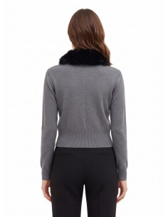 Cardigan Polo com Gola de Pelo Sintético Removível Rinascimento 2