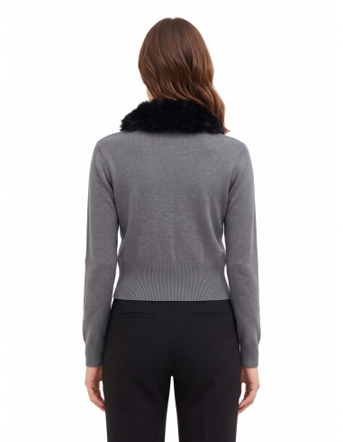 Cardigan polo com gola de pelo sintético removível Rinascimento