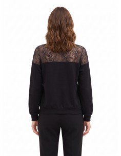 Sweatshirt oversized em algodão com aplicação em renda Rinascimento 2