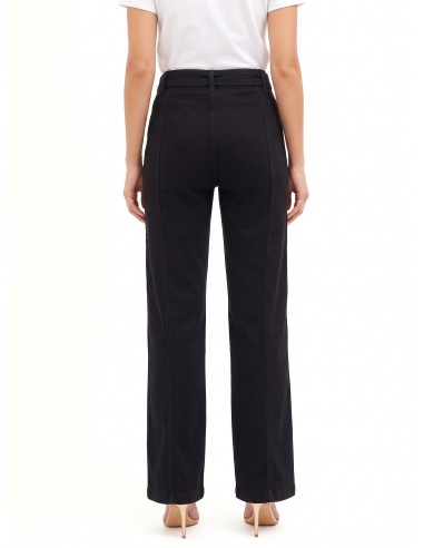 Jeans Wide Leg com cintura integrada e costuras centrais Rinascimento