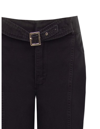 Calças de ganga wide leg com cintura integrada e costuras centrais Rinascimento