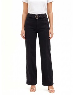 Jeans Wide Leg com cintura integrada e costuras centrais Rinascimento